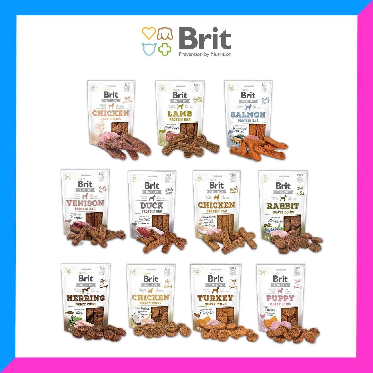 Brit Jerky 80g Real Fillets / Protein Bar / Meaty Coins