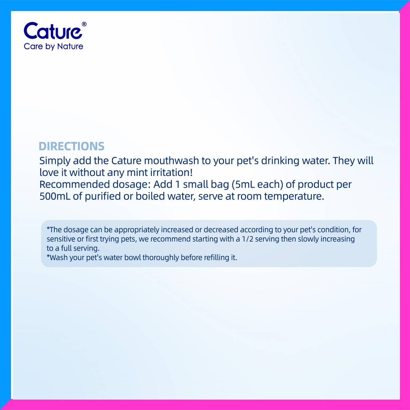 Cature Mouthwash For Dogs And Cats (350ml / 5ml x 30pc)