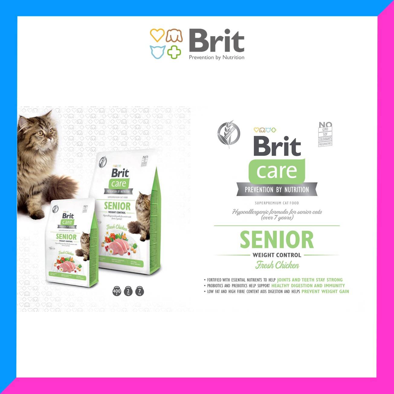 Brit Care Cat GrainFree 400g & 2kg Super Premium HypoAllergenic Cat Food